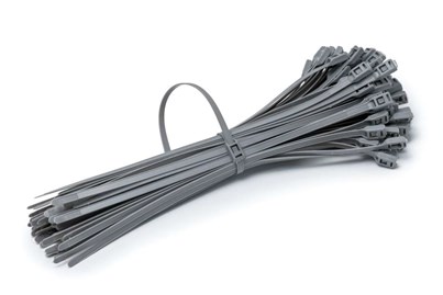 Opaski Zaciskowe z płaskim zamkiem 350/7mm Szare