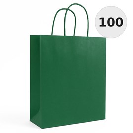 torebka papierowa zielona 180x80x225 mm 100 sztuk