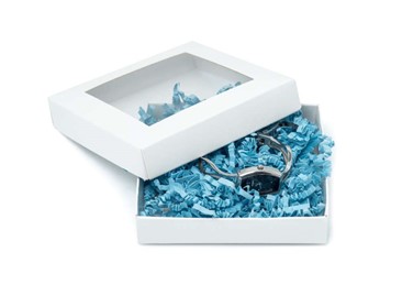 Pudełko ozdobne płaskie białe 105x105x20mm z oknem