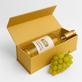 Pudełko z magnesem na 1 wino ZŁOTE 100x100x350mm - EASY