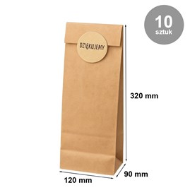 Torba papierowa KLOCKOWA 120x90x320/BRĄZOWA 10szt