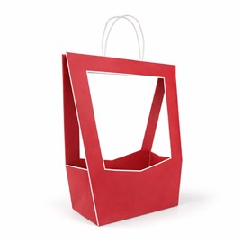 Torba prezentowa na kwiaty 120x100x350 mm czerwona