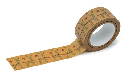 Taśma Świąteczna Papierowa Jelonek Zielony 48mm/50