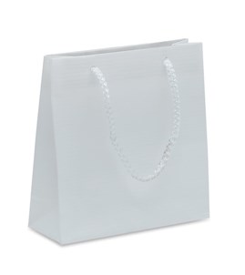 Torba matowa ozdobna 150x60x150 Biała Prążek - Pakiet 2 szt