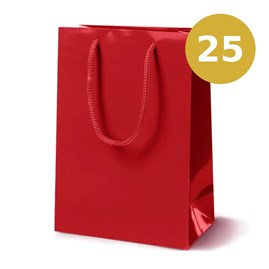 Torba Papierowa Laminowana Czerwona 170×70×250 mm 25 sztuk