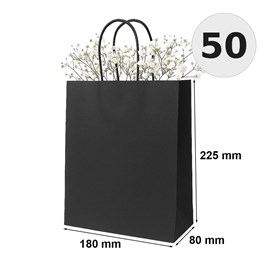 torebka papierowa czarna 180x80x225 mm 50 sztuk