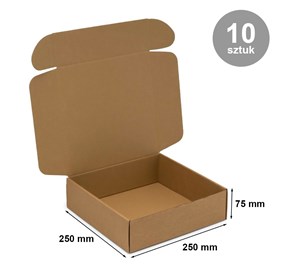 Pudełka karbowane 250x250x75mm wykrojnikowe fason F427 10szt
