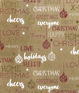 Torebka na prezent świąteczna KRAFT 180x80x220mm ŻYCZENIA