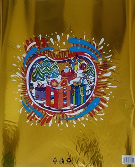 Woreczek świąteczny Złoty 50x56cm Mikołaj - 1 szt.