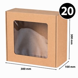 Pudełko prezentowe z okienkiem 300x300x100 mm 20 szt