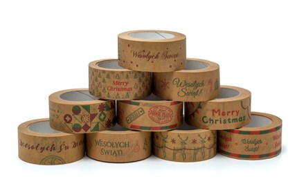 Taśma Świąteczna Papierowa Jelonek Zielony 48mm/50