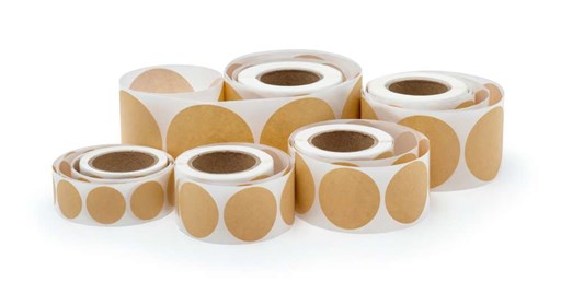 Naklejki okrągłe EKO - JASNY - KRAFT Fi50mm 250szt