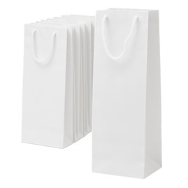 Torba Papierowa Ozdobna Na Wino 120x80x400mm Biała - Pakiet 10 szt