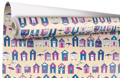 Papier prezentowy ozdobny DOMKI, 69cm/50m