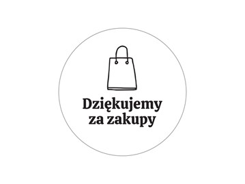 Naklejki okrągłe Białe Dziękujemy za zakupy -torba