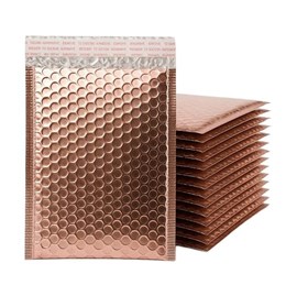 Koperty bąbelkowe metaliczne różowe złoto 165x165 mm CD 100 sztuk