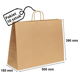 Pakiet - Torba 500x180x390 / BRĄZOWA 10 szt