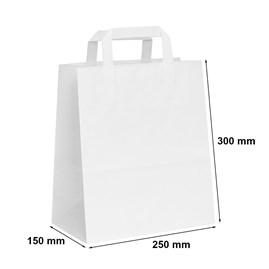 Biała Torba Papierowa Gładka