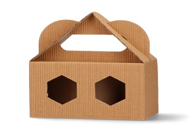 Karton karbowany z okienkiem na 2 słoiki 145x75x78mm