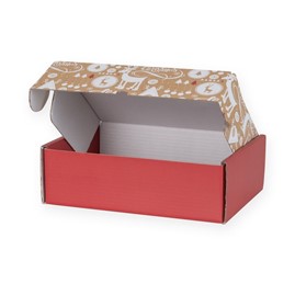 Pudełko świąteczne  310x220x98mm brąz-czerw. F427