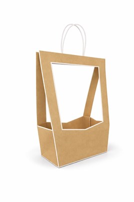 Torba prezentowa na kwiaty 120x100x350 mm brązowa