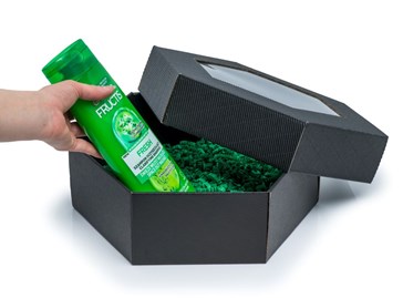 Pudełko karbowane czarne 240x240x90mm z oknem