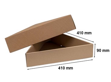 Pudełko karbowane wieczkowe trójkątne 410x90mm
