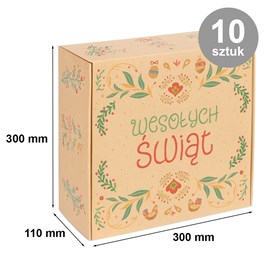 karton fasonowy, karton świąteczny, pudełko kraft, opakowanie prezentowe, Wesołe Święta