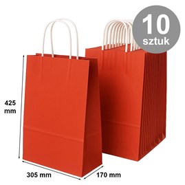 Pakiet - Torba 305x170x425 / CZERWONA 10 szt