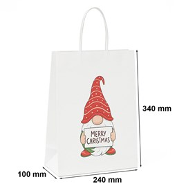 Torba Świąteczna Papierowa Mikołaj 240x100x340