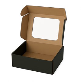 Pudełko ozdobne EKO czarne z oknem 250x200x100mm
