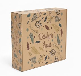 karton świąteczny MIX, pudełko prezentowe fasonowe, opakowanie Wesołych Świąt, karton ozdobny święta, karton fasonowy szary