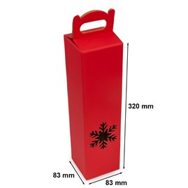 Pudełko na wino śnieżka czerwone 83x83x320mm F217