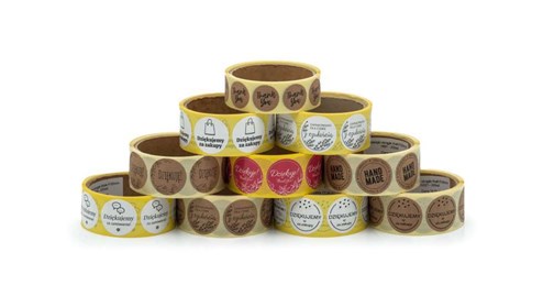 Naklejki okrągłe Białe Fi25mm Thank You - wzór 5