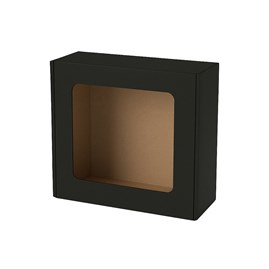 Czarne pudełko z okienkiem 150x150x50 mm