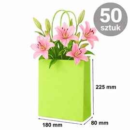 Torba papierowa kraft zielona 180×80×225 mm 50 sztuk