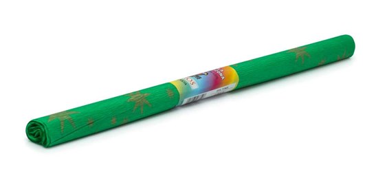 Bibuła Marszczona 50x200cm Zielona w gwiazdy