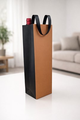 Torba prezentowa na wino butelkę 95x91x385mm na prezent ozdobna COPPER