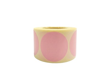 Naklejki okrągłe Fi20mm 500szt. na rolce Różowe Jasne