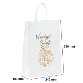 Torba Świąteczna Papierowa Bombka 240x100x340