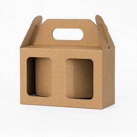 Karton wykrojnikowy z okienkiem 174x85x95mm na 2 słoiki miodu F217