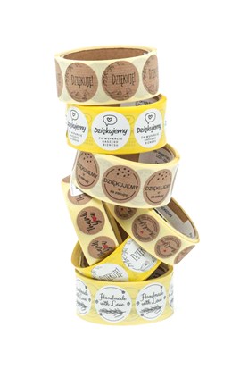 Naklejki okrągłe Kraft "Dziękujemy za wsparcie..."