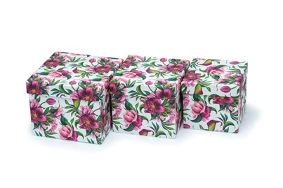 Zestaw pudełek KWADRAT KWIATY (3 szt)