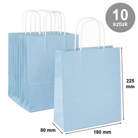 Pakiet - Torba papierowa na prezent 180x80x225 PASTELOWY NIEB. 10 szt