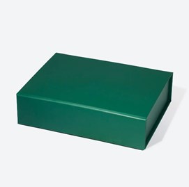 Ciemnozielone pudełko magnetyczne B6 203×152×55 mm z pełnym zamknięciem magnetycznym.