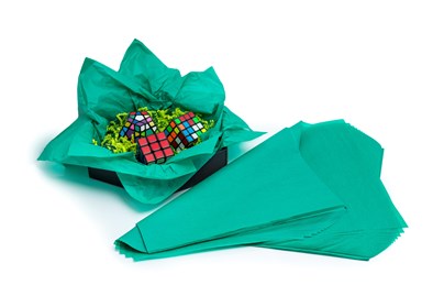 Bibuła ozdobna 20g 38x50cm Morska Zieleń – do pakowania – 100 arkuszy