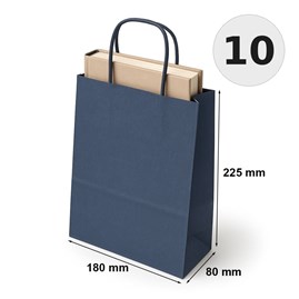 torebka papierowa granatowa 180x80x225 mm 10 sztuk