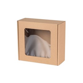 Pudełko fasonowe z okienkiem EKO brązowe 200x200x75mm