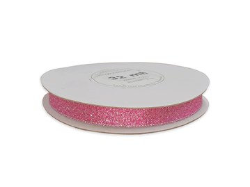 Wstążka brokatowa 12mm 32m WB7011 różowa