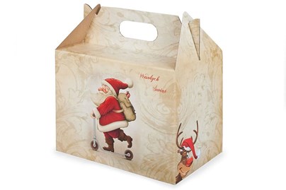 beżowe pudełko prezentowe